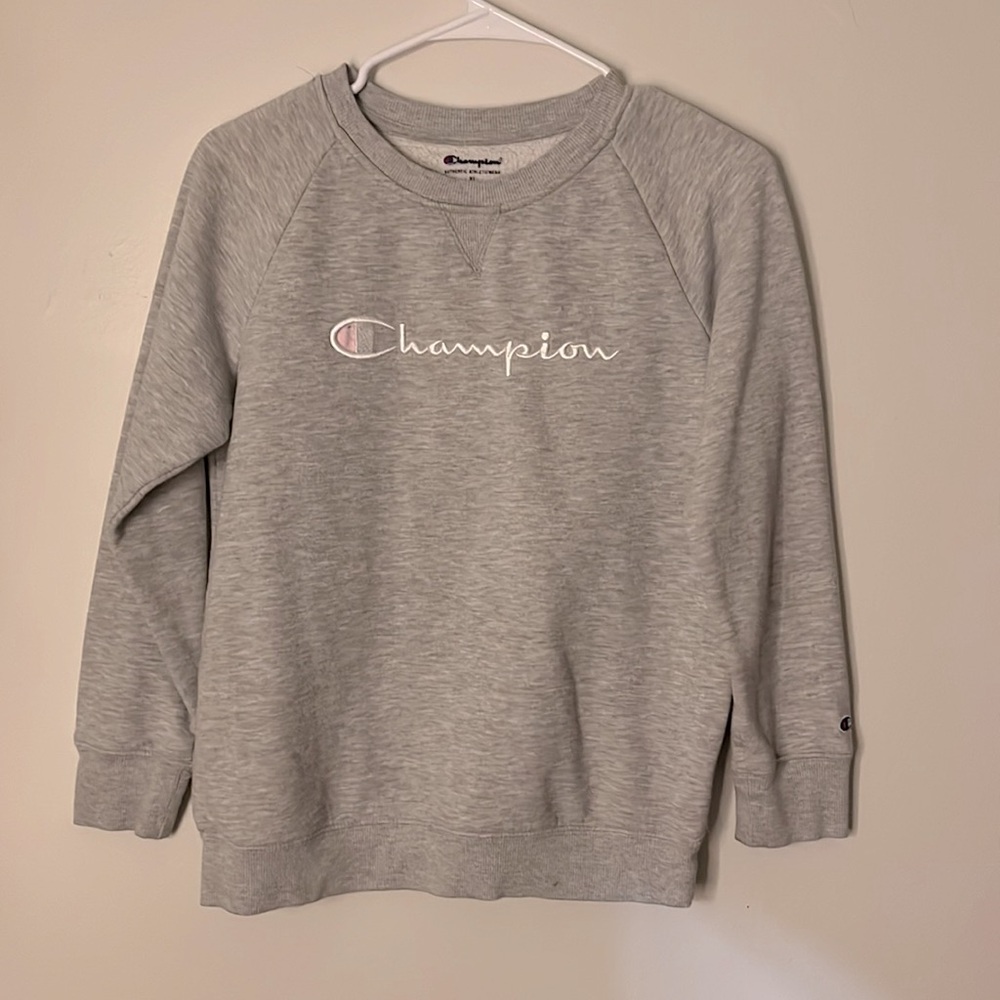 Champion children’s size crew neck XL youth could fit a women’s xs.
